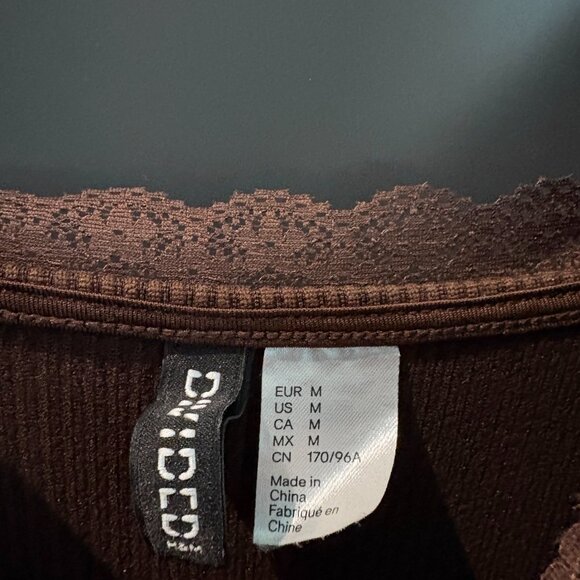 Brown Y2K Ribbed Minidress - Picture 2 of 3